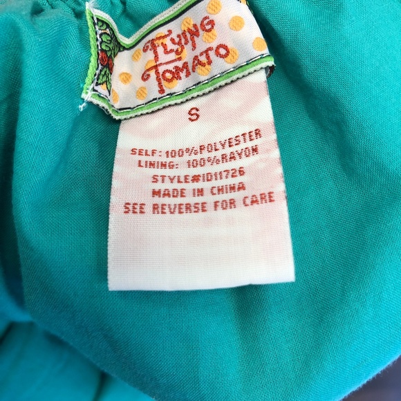 FLYING TOMATO Teal Strapless Aztec Dress #V09 - Picture 6 of 6